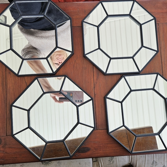 Vintage 1980s Octagonal Mirrors MCM Wall Decor - Picture 2 of 8